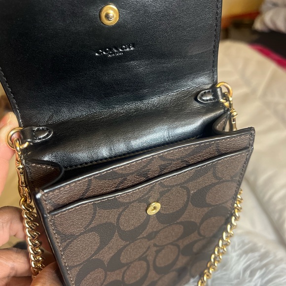 Coach Signature Brown and Black Crossbody Bag - Picture 2 of 3